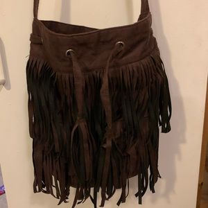 Fringe hobo bag